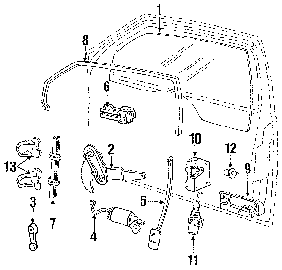 Diagram FRONT DOOR. GLASS & HARDWARE. for your 2021 Ford F-150   