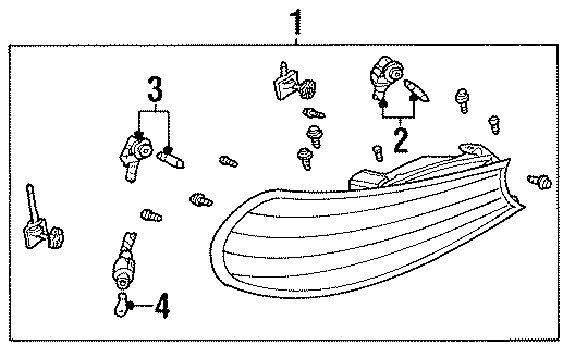 Diagram FRONT LAMPS. HEADLAMP COMPONENTS. for your Mercury