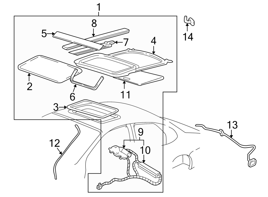 Diagram SUNROOF. for your 2013 Ford F-150 3.5L EcoBoost V6 A/T RWD Platinum Crew Cab Pickup Fleetside 