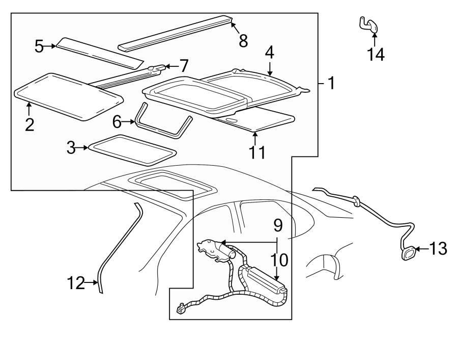 Diagram SUNROOF. for your 2013 Ford F-150 3.5L EcoBoost V6 A/T RWD Platinum Crew Cab Pickup Fleetside 