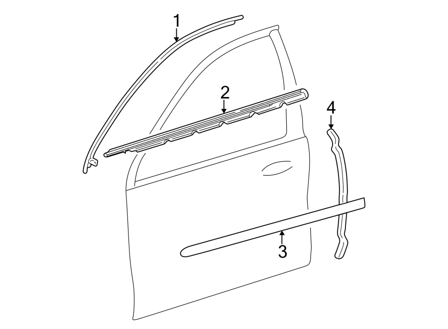 Diagram FRONT DOOR. EXTERIOR TRIM. for your 2022 Ford Transit-350  Base Crew Van 