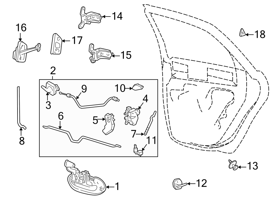 Diagram REAR DOOR. LOCK & HARDWARE. for your Ford F-150 Heritage  