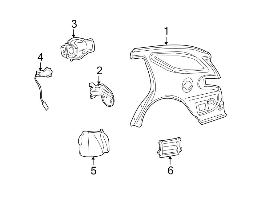 Diagram QUARTER PANEL & COMPONENTS. for your Mercury