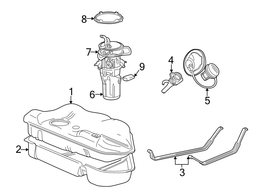 Diagram FUEL SYSTEM COMPONENTS. for your 2002 Ford F-450 Super Duty  Lariat Cab & Chassis - Crew Cab 