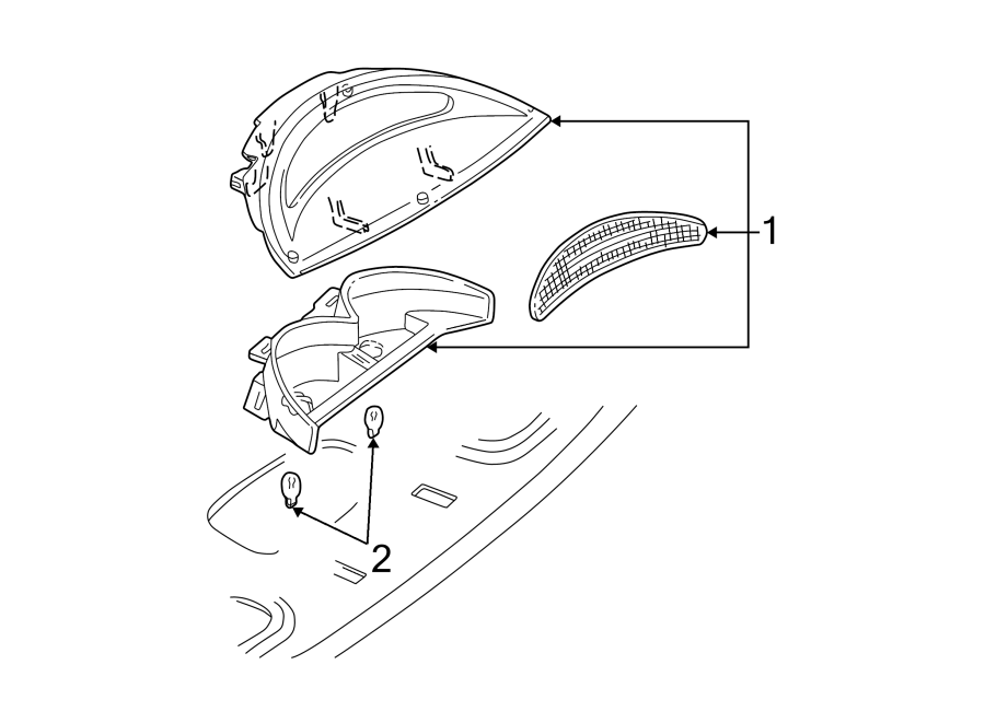 Diagram REAR LAMPS. HIGH MOUNTED STOP LAMP. for your Mercury