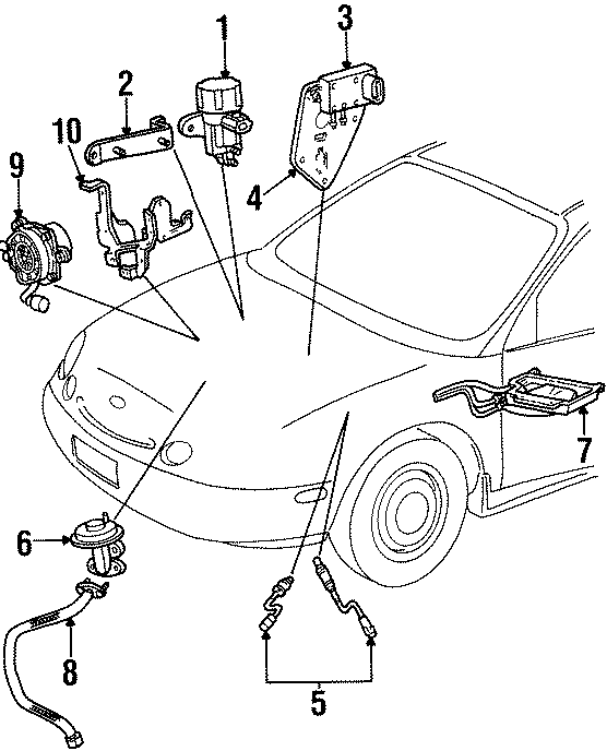 Diagram EMISSION SYSTEM. EMISSION COMPONENTS. for your 2007 Ford Fusion   