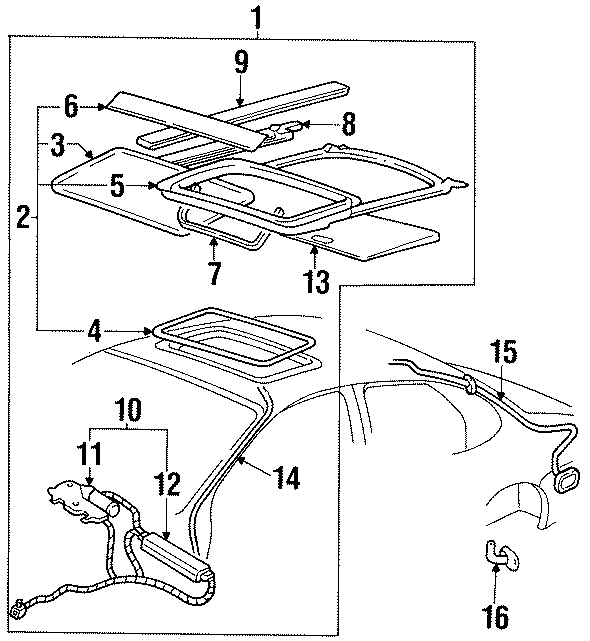 Diagram SUNROOF. for your 2013 Ford F-150 3.5L EcoBoost V6 A/T RWD Platinum Crew Cab Pickup Fleetside 