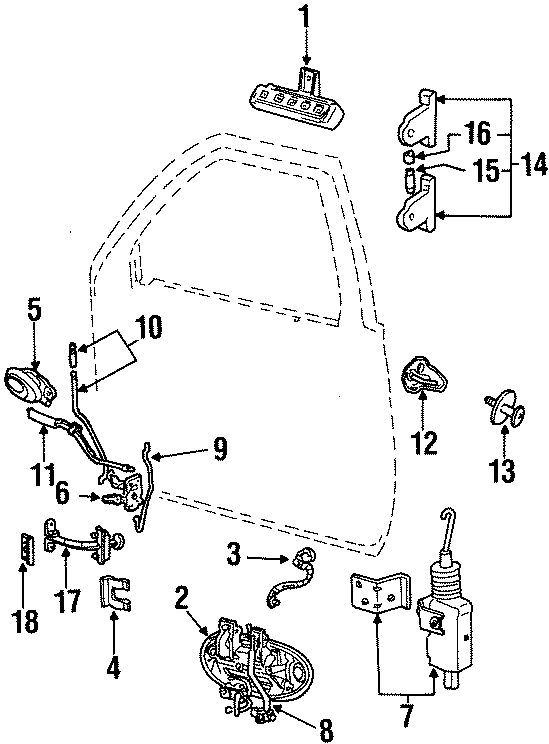 Diagram FRONT DOOR. LOCK & HARDWARE. for your Mercury