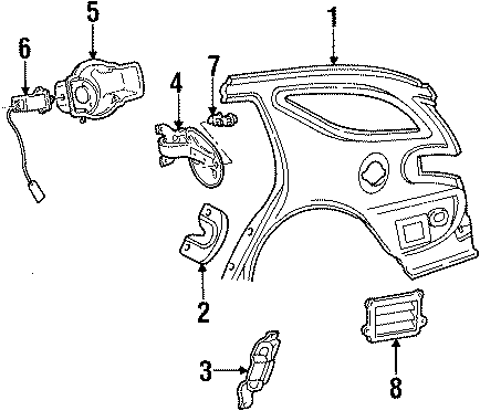 Diagram QUARTER PANEL & COMPONENTS. for your Mercury