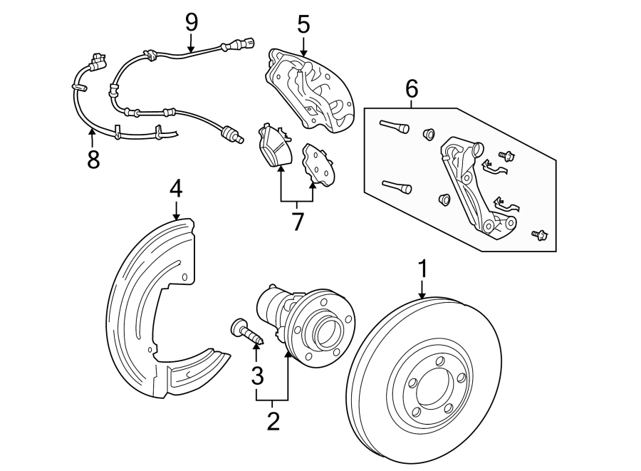 Diagram FRONT SUSPENSION. BRAKE COMPONENTS. for your 2019 Ford F-150 3.5L EcoBoost V6 A/T 4WD XLT Extended Cab Pickup Fleetside 