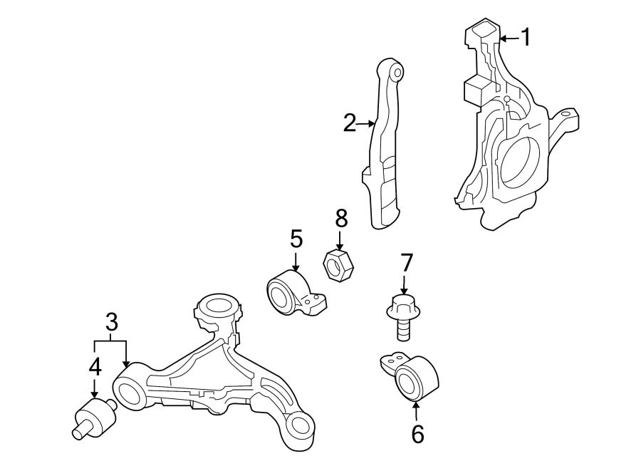 Diagram FRONT SUSPENSION. SUSPENSION COMPONENTS. for your 2017 Ford Focus   