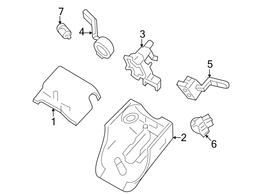 Diagram STEERING COLUMN. SHROUD. SWITCHES & LEVERS. for your 2003 Ford F-150 4.6L Triton (Romeo) V8 A/T RWD King Ranch Extended Cab Pickup Fleetside 