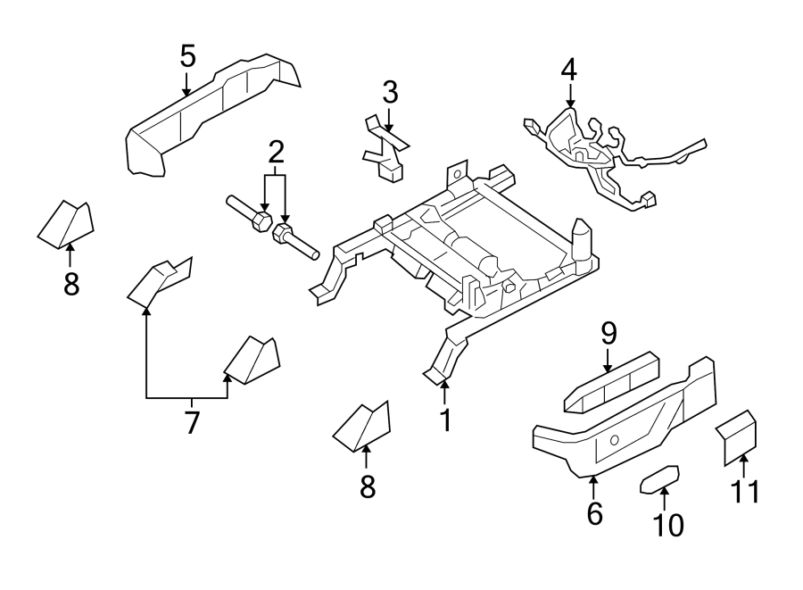 Diagram SEATS & TRACKS. TRACKS & COMPONENTS. for your 2009 Ford F-150 4.6L V8 A/T RWD XLT Standard Cab Pickup Stepside 