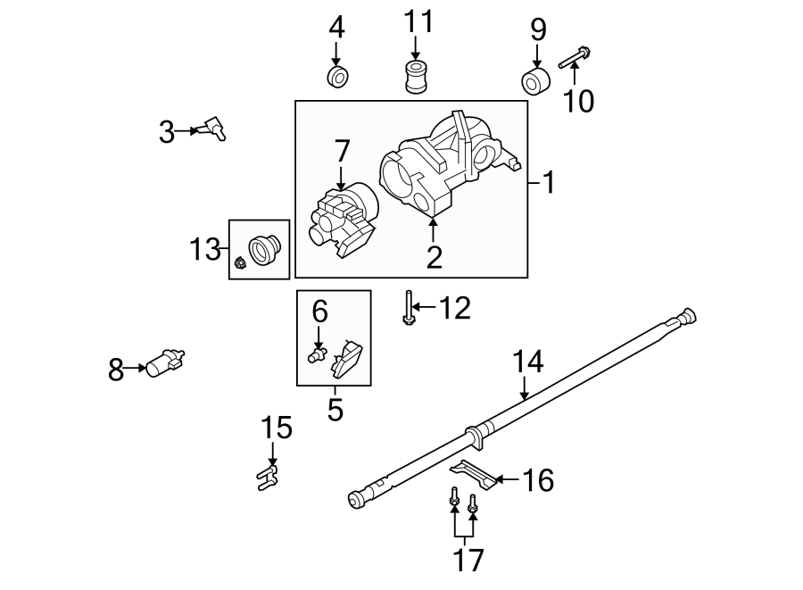 Diagram REAR SUSPENSION. AXLE & DIFFERENTIAL. for your 2011 Ford Escape   