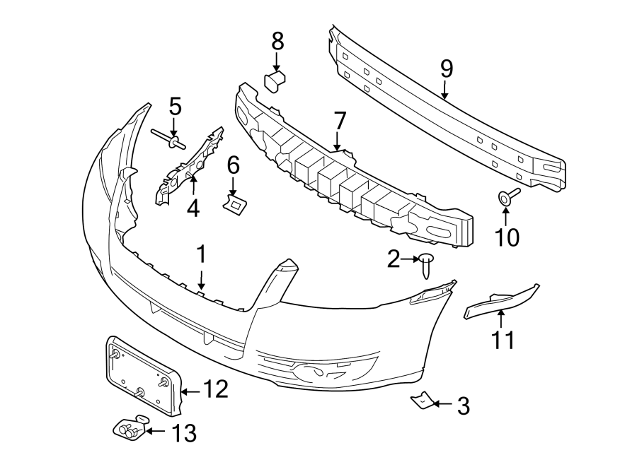 Diagram FRONT BUMPER. BUMPER & COMPONENTS. for your Mercury