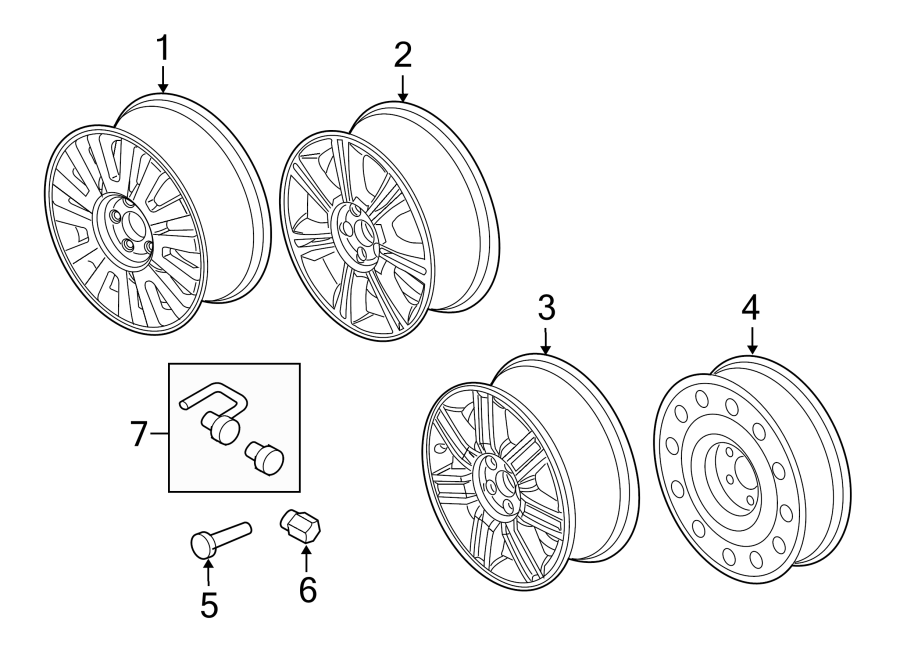 Diagram WHEELS. for your 2016 Ford Mustang 3.7L V6 M/T V6 Convertible 
