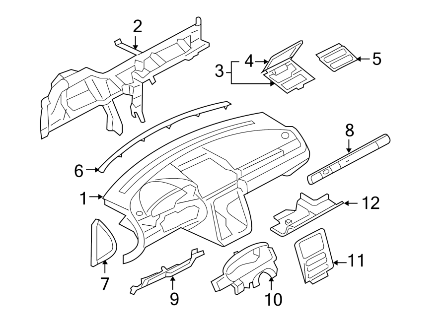 Diagram INSTRUMENT PANEL. for your 2009 Ford F-250 Super Duty  XL Standard Cab Pickup Fleetside 