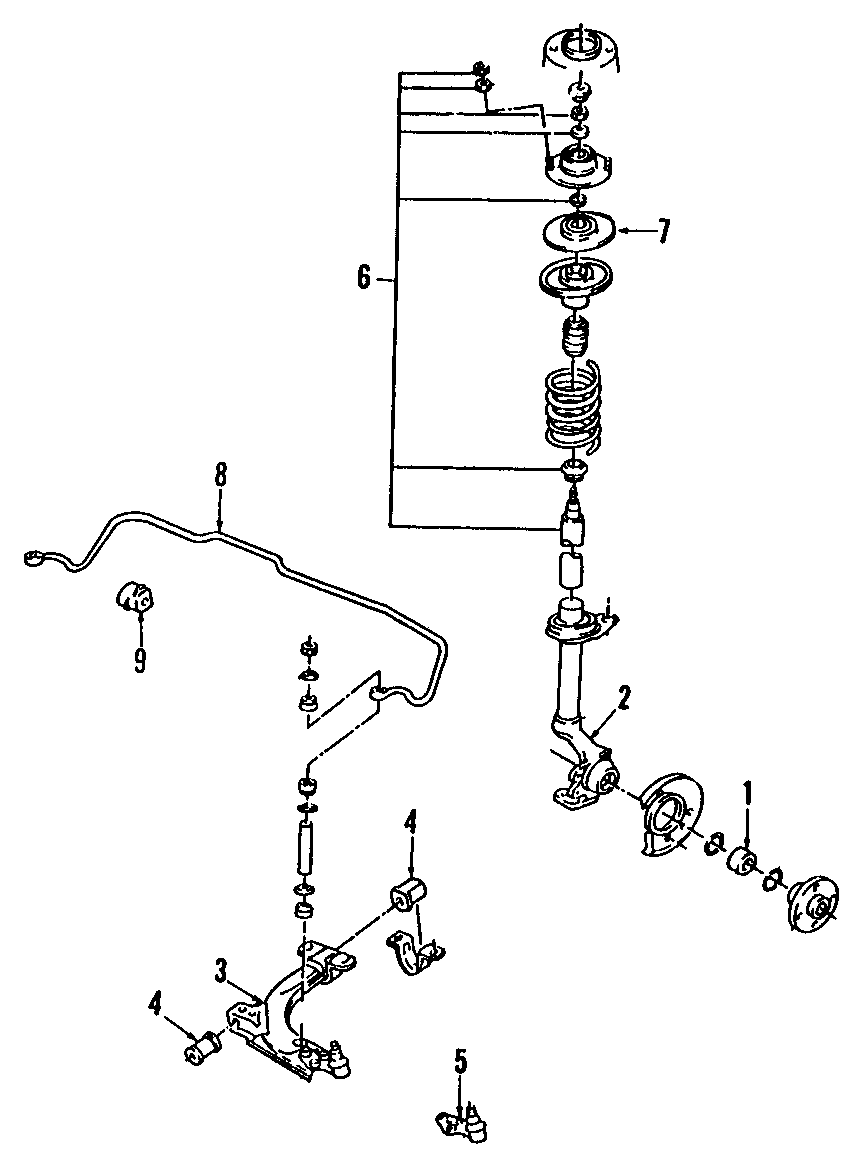 Diagram FRONT SUSPENSION. LOWER CONTROL ARM. STABILIZER BAR. SUSPENSION COMPONENTS. WHEEL BEARINGS. for your 2002 GMC Sierra 2500 HD 6.6L Duramax V8 DIESEL M/T 4WD Base Standard Cab Pickup Fleetside 