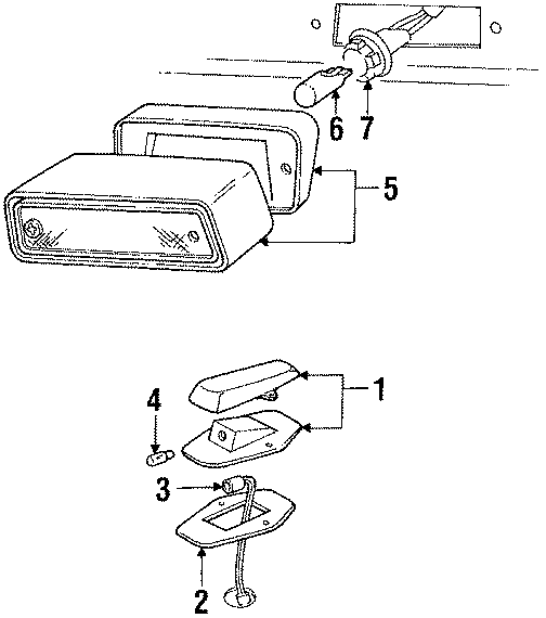 Diagram CARGO LAMPS. ROOF LAMPS. for your 1986 Ford F-150 4.9L 6 cylinder A/T RWD XLT Lariat Extended Cab Pickup Stepside 