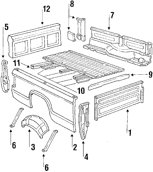 Diagram PICK UP BOX. for your 2013 Ford F-150 3.5L EcoBoost V6 A/T RWD XLT Extended Cab Pickup Fleetside 