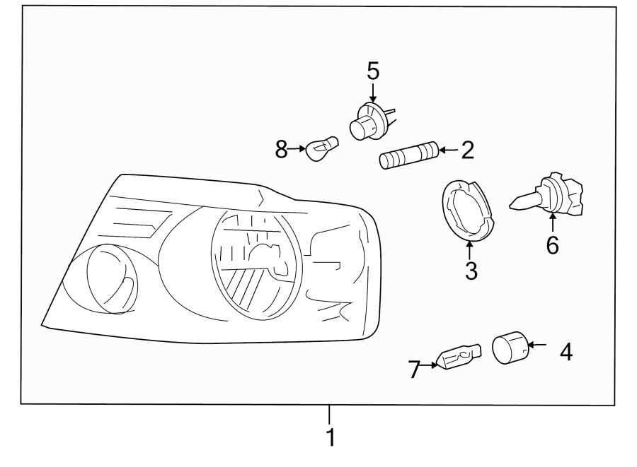 Diagram FRONT LAMPS. HEADLAMP COMPONENTS. for your 2016 Lincoln MKZ Hybrid Sedan  