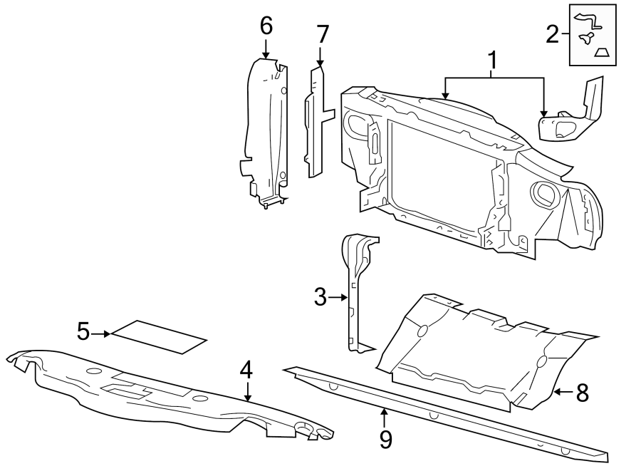 Diagram Radiator support. for your 2008 Ford F-150 4.2L Triton V6 A/T 4WD XLT Extended Cab Pickup Stepside 