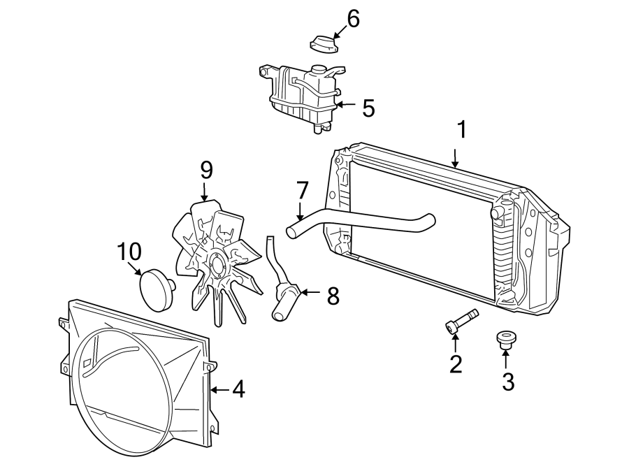 Diagram COOLING FAN. RADIATOR & COMPONENTS. for your 2008 Ford Taurus X   