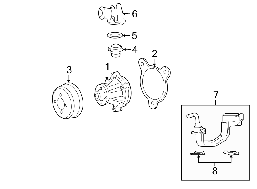 Diagram WATER PUMP. for your Ford