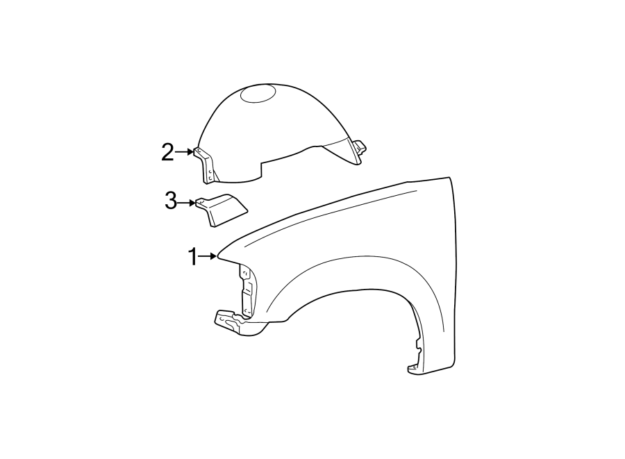 Diagram FENDER & COMPONENTS. for your 2003 Ford F-150 5.4L Triton V8 BI-FUEL A/T 4WD Lariat Crew Cab Pickup Fleetside 