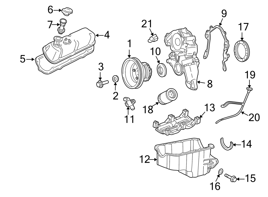 Diagram ENGINE PARTS. for your 2003 Ford F-150 5.4L Triton V8 A/T RWD XL Extended Cab Pickup Fleetside 