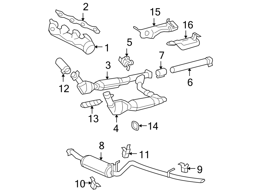 Diagram EXHAUST SYSTEM. EXHAUST COMPONENTS. for your Lincoln MKZ  