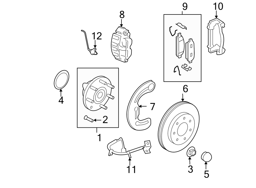 Diagram FRONT SUSPENSION. BRAKE COMPONENTS. for your 2014 Ford F-150 3.5L EcoBoost V6 A/T 4WD Lariat Crew Cab Pickup Fleetside 