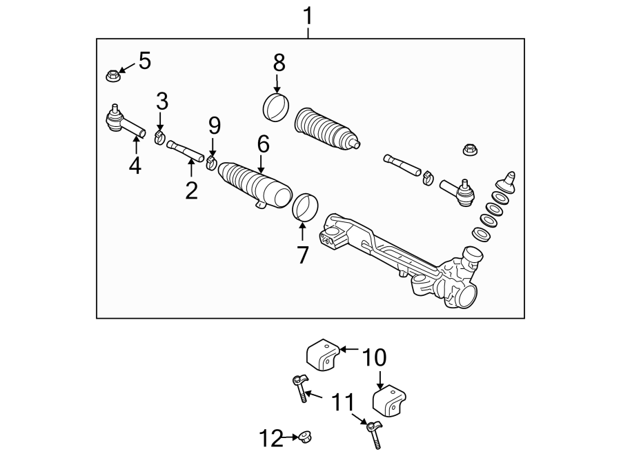 Diagram STEERING GEAR & LINKAGE. for your 2012 Lincoln MKZ   