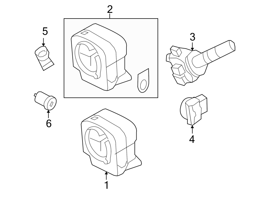 Diagram STEERING COLUMN. SHROUD. SWITCHES & LEVERS. for your 2003 Ford F-150 4.6L Triton (Romeo) V8 A/T RWD King Ranch Extended Cab Pickup Fleetside 