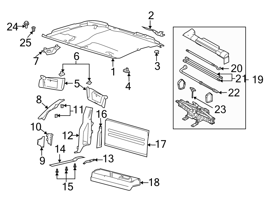 Diagram INTERIOR TRIM. for your 2019 Lincoln MKZ Reserve I Sedan 2.0L EcoBoost A/T AWD 