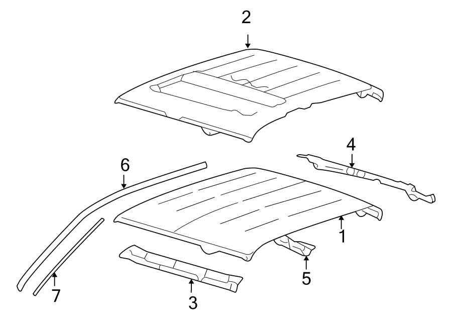 Diagram ROOF & COMPONENTS. for your 1987 Ford Bronco   