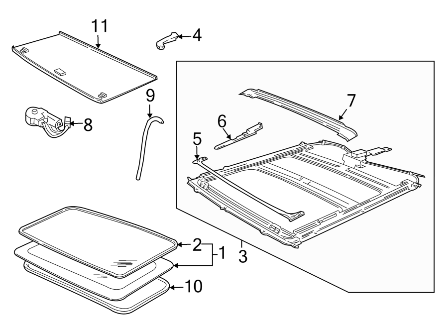 Diagram SUNROOF. for your 2012 Ford F-150 5.0L V8 FLEX A/T RWD FX2 Crew Cab Pickup Fleetside 