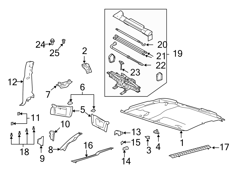 Diagram INTERIOR TRIM. for your 2003 Ford F-150 4.6L Triton (Romeo) V8 A/T 4WD XLT Crew Cab Pickup Stepside 