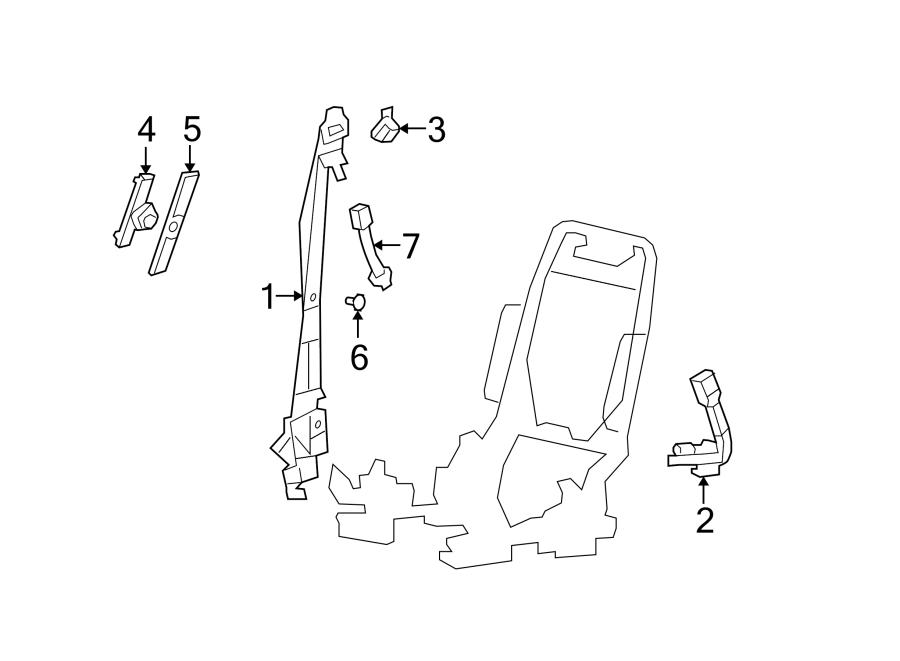 Diagram RESTRAINT SYSTEMS. FRONT SEAT BELTS. for your 2014 Ford F-150 3.5L EcoBoost V6 A/T RWD FX2 Crew Cab Pickup Fleetside 