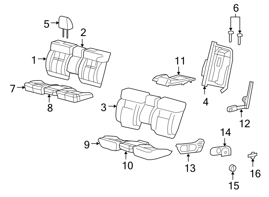 Diagram SEATS & TRACKS. FRONT SEAT COMPONENTS. for your 2004 Ford Expedition   