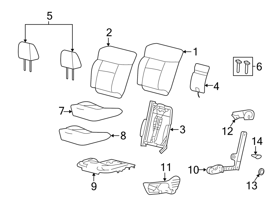 Diagram SEATS & TRACKS. FRONT SEAT COMPONENTS. for your 2004 Ford Expedition   