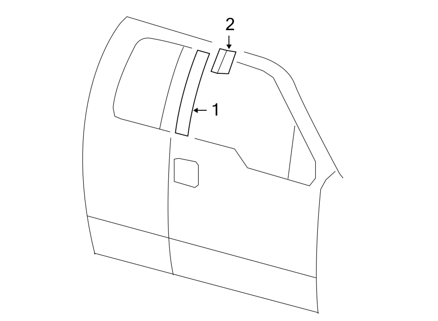 Diagram FRONT DOOR. EXTERIOR TRIM. for your 2005 Ford F-150  STX Crew Cab Pickup Stepside 