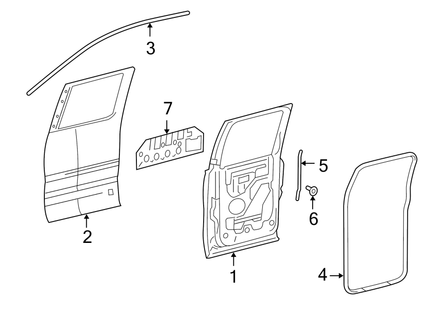 Diagram REAR DOOR. DOOR & COMPONENTS. for your 2017 Ford F-150   