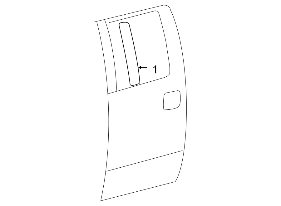 Diagram REAR DOOR. EXTERIOR TRIM. for your 2008 Ford F-150  THE 60TH ANNIVERSARY EDITION Crew Cab Pickup Stepside 