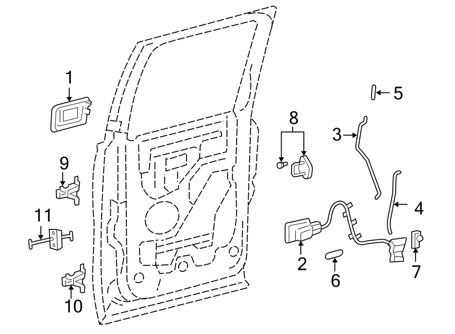 Diagram REAR DOOR. LOCK & HARDWARE. for your 2006 Ford F-150  Lariat Crew Cab Pickup Fleetside 