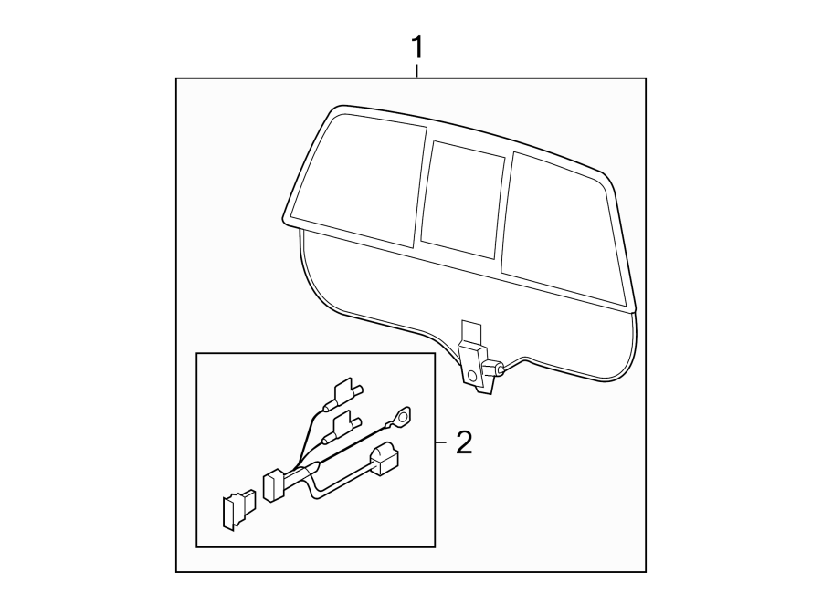 Full size assembly image of BACK GLASS. (1/1)