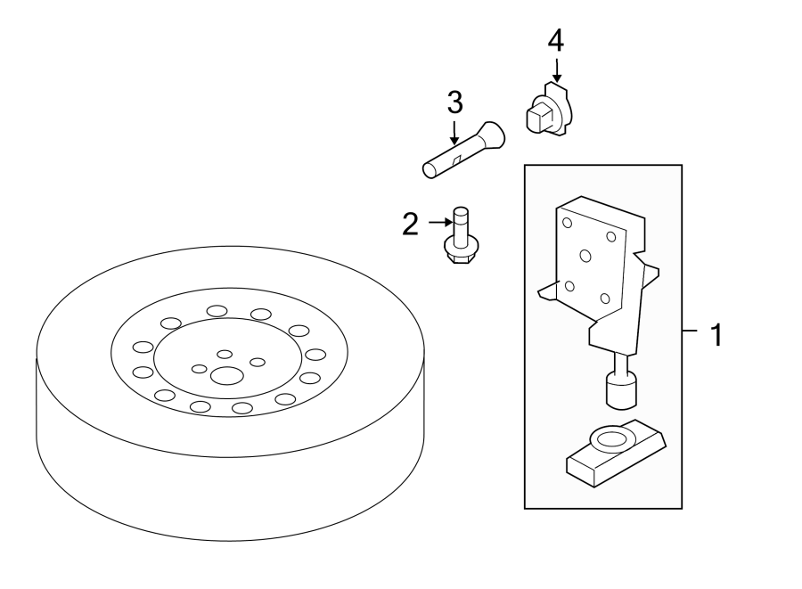 Diagram SPARE TIRE CARRIER. CARRIER & COMPONENTS. for your 2010 Ford Transit Connect   