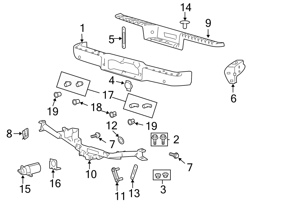 Diagram REAR BUMPER. BUMPER & COMPONENTS. for your 2007 Ford F-150 4.6L Triton V8 A/T 4WD XL Standard Cab Pickup Fleetside 