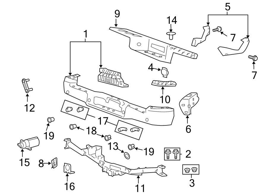 Diagram REAR BUMPER. BUMPER & COMPONENTS. for your 2007 Ford F-150 5.4L Triton V8 A/T RWD FX2 Crew Cab Pickup Fleetside 