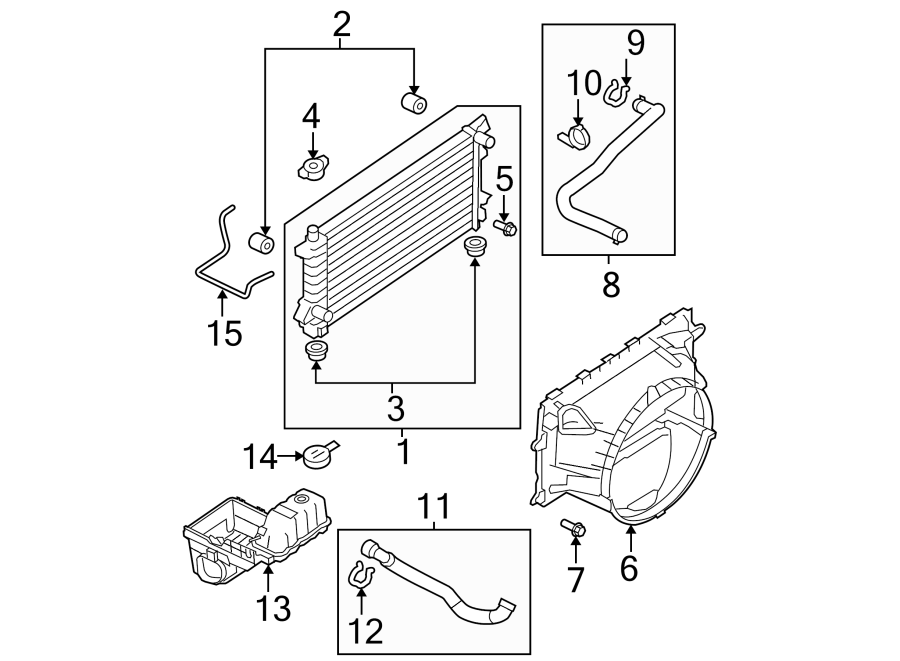 Radiator & components. Diagram